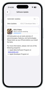 Instalace nového iOS 27