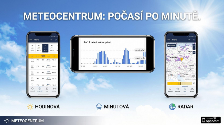 Mobilní aplikace Počasí Meteocentrum
