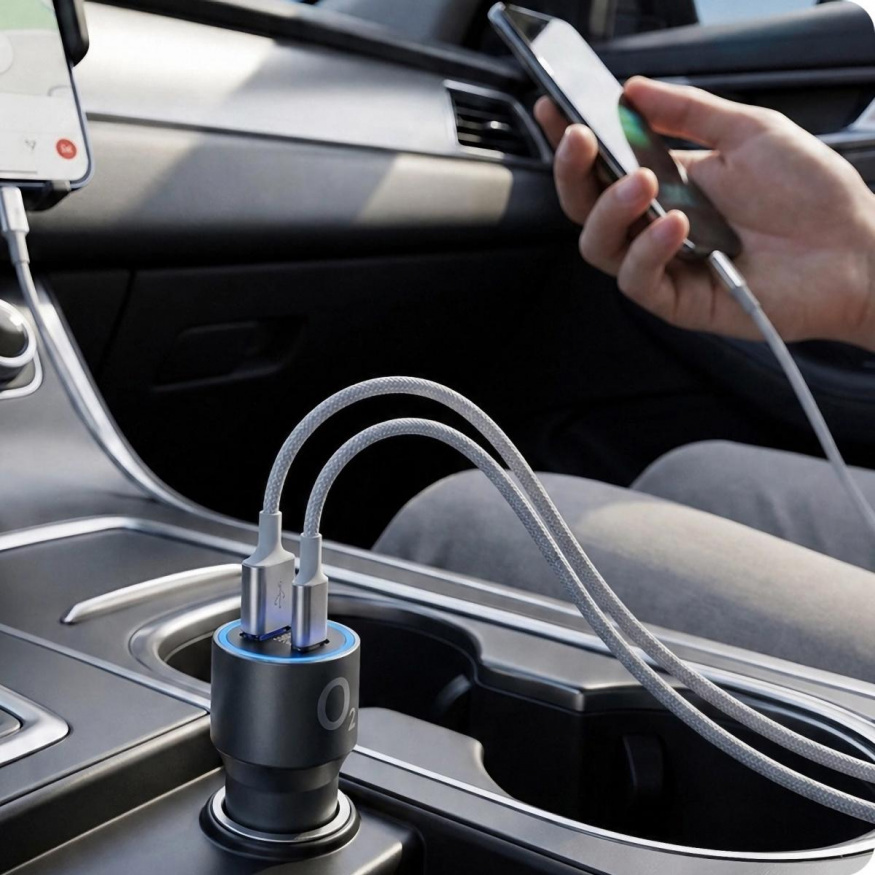 Autonabíječka s dvěma USB porty Autonabíječka s dvěma USB porty