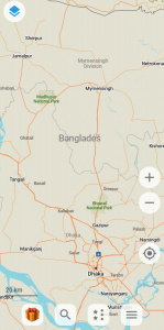 Mapový podklad v Organic Maps Mapový podklad Bangladéše v aplikaci Organic Maps