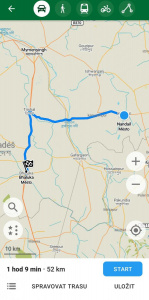 Plánování trasy v Organic Maps Plánování trasy v aplikaci Organic Maps