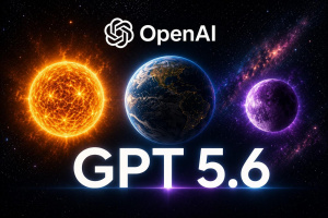 Logo OpenAI nad vizuální metaforou modelů GPT-5.6 Sol, Terra a Luna