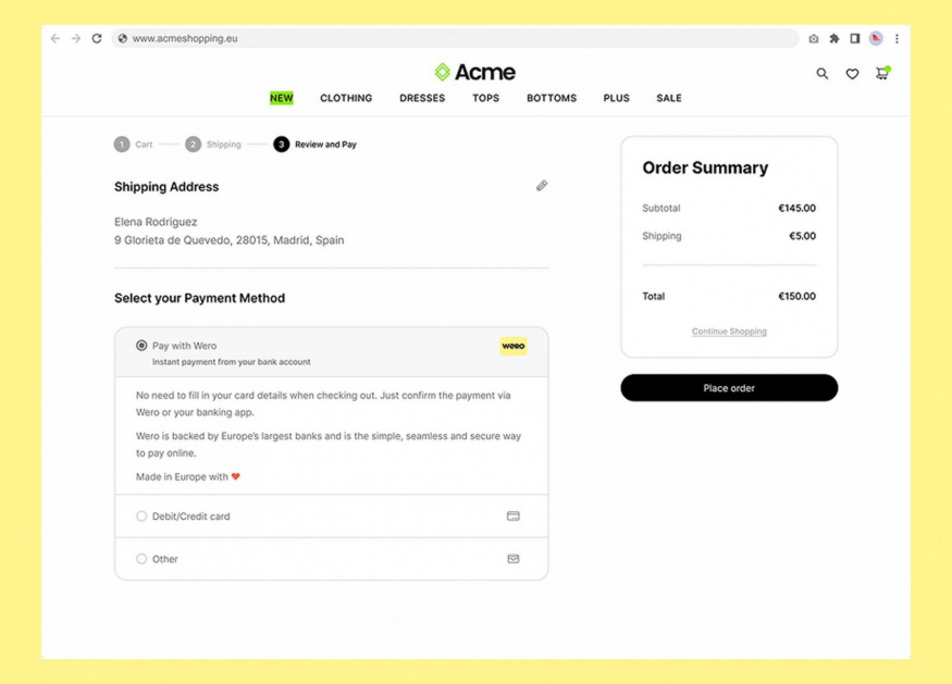 Wero jako platební metoda v e-shopu Wero jako platební metoda v internetovém obchodě