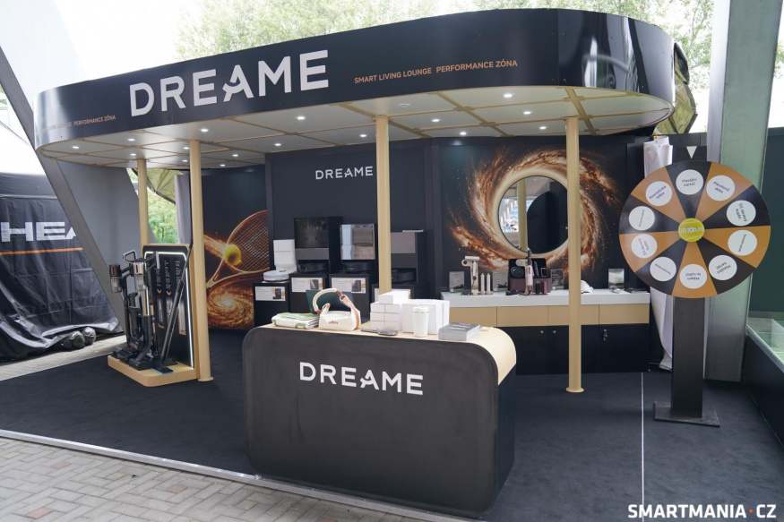 Popup stánek značky Dreame na WTA250 Livesport Prague Open 2026