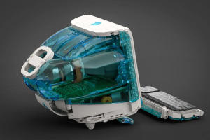 Počítač iMac G3 v barvě Bondi Blue ze stavebnice Lego Počítač iMac G3 v barvě Bondi Blue ze stavebnice Lego
