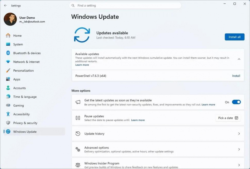 Vylepšená nabídka Windows Update Vylepšená nabídka Windows Update