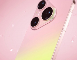 Huawei Pura 90s Pro v růžovo-zelené barvě