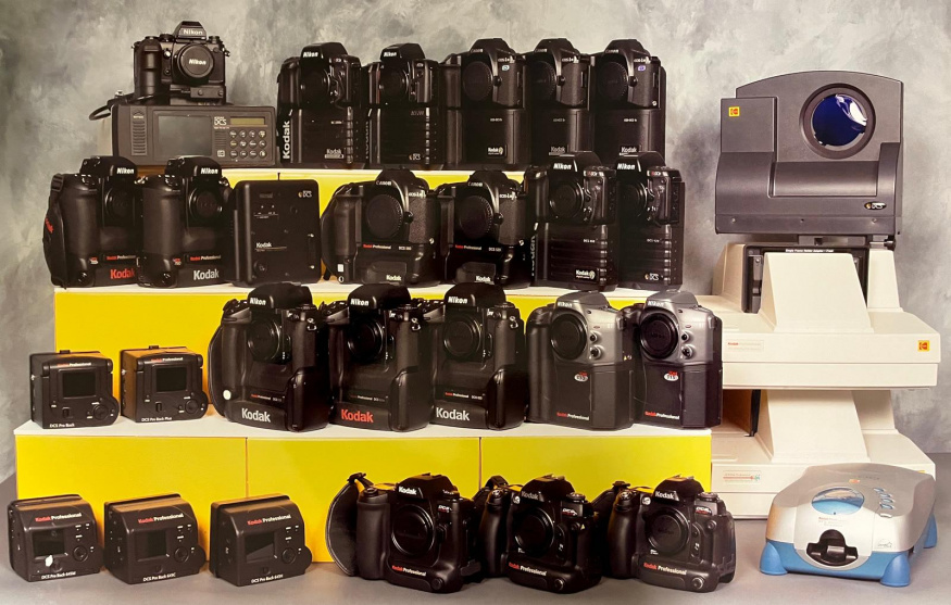 Digitální portfolio Kodaku Rozsáhlá sestava profesionálních digitálních fotoaparátů, zadních stěn a skenerů Kodak