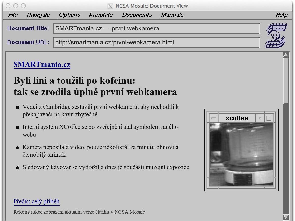 SMARTmania v NCSA Mosaic – aktuální redakční rekonstrukce Rekonstrukce aktuální verze článku SMARTmania v rozhraní prohlížeče NCSA Mosaic 1.2
