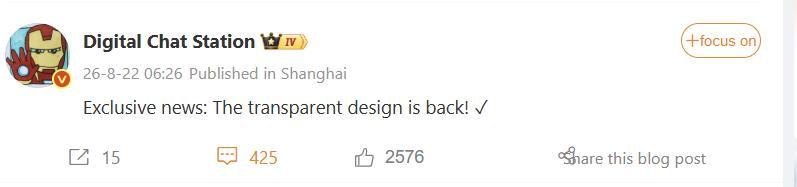 Leak lákající na návrat Xiaomi s transparentními zády Leak lákající na návrat Xiaomi s transparentními zády