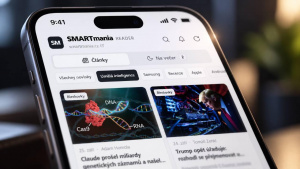SMARTmania reader spuštěný na displeji telefonu