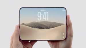 Rozevřený ohebný telefon Apple iPhone Duo