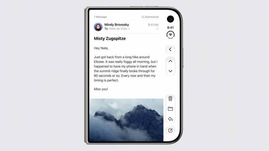 Vnější displej ohebného telefonu Apple iPhone Duo Vnější displej ohebného telefonu Apple iPhone Duo