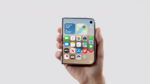 Pohled na vnější displej smartphonu Apple iPhone Duo