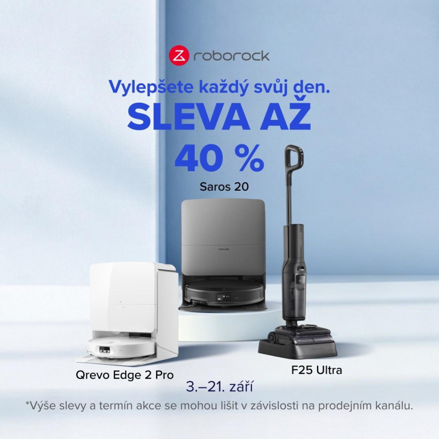 Čekali jste na levnější Roborock? Teď můžete ušetřit tisíce korun Čekali jste na levnější Roborock? Teď můžete ušetřit tisíce korun