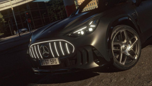 Detailní pohled na elektromobil Mercedes-Benz AMG GT SUV Detailní pohled na elektromobil Mercedes-Benz AMG GT SUV