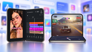iPhone Duo a obchod App Store v pozadí