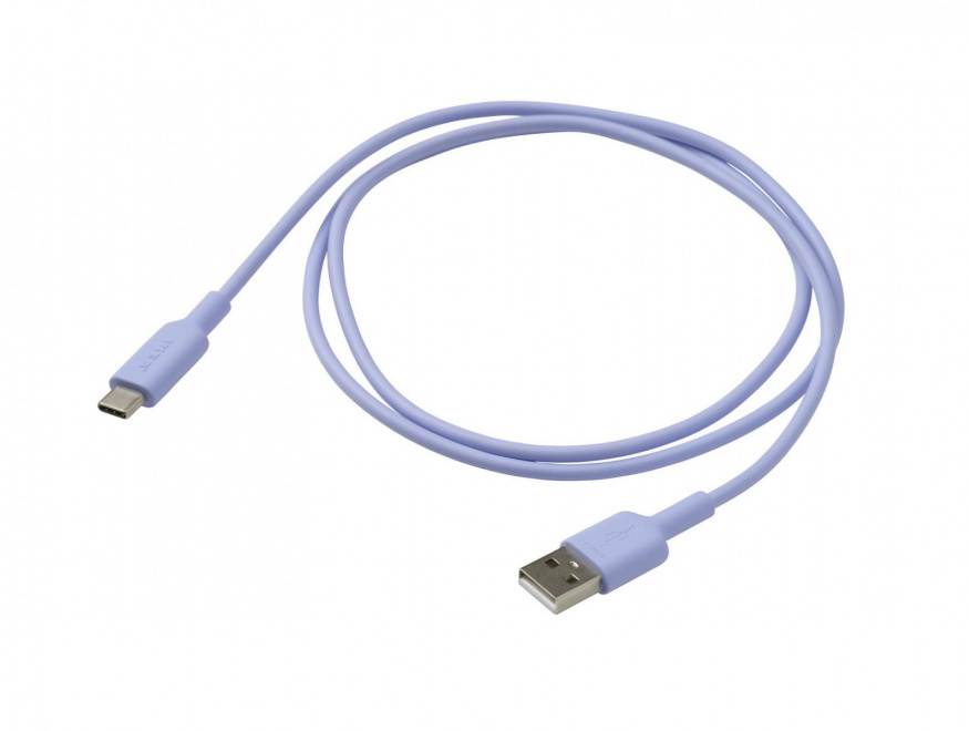 Fialový kabel IKEA SITTBRUNN Fialový kabel IKEA SITTBRUNN s konektory USB-A a USB-C