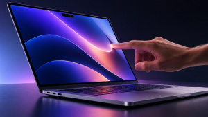 MacBook Pro s dotykovým OLED displejem, ilustrační