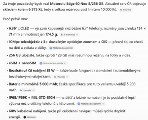 Parametry Edge 60 Neo v odpovědi ChatGPT Parametry Edge 60 Neo v odpovědi ChatGPT