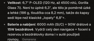 Grok přiznává větší rozměry a uvádí baterii 6 000 mAh Grok přiznává větší rozměry a uvádí baterii 6 000 mAh