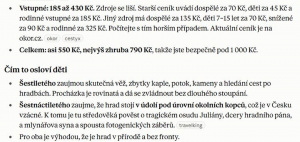 Rozpočet výletu na Okoř od Claudu s intervalem vstupného Rozpočet výletu na Okoř od Claudu s intervalem vstupného